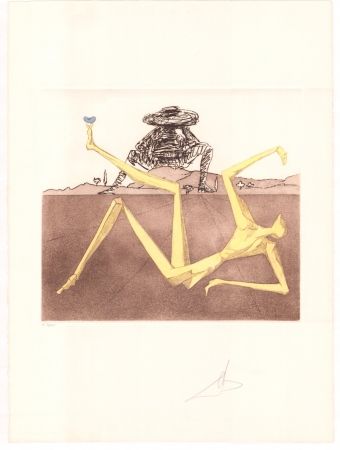 Etching Dali - Don Quijote - the heart of madness