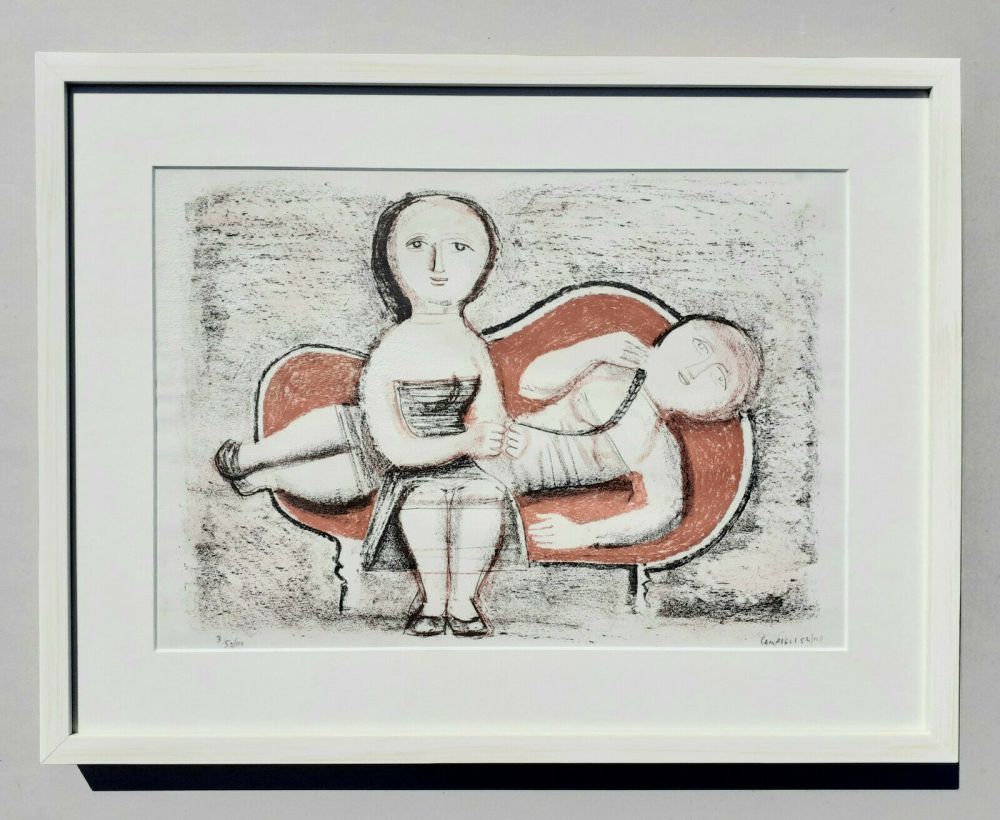 Lithograph Campigli - Donne sul divano