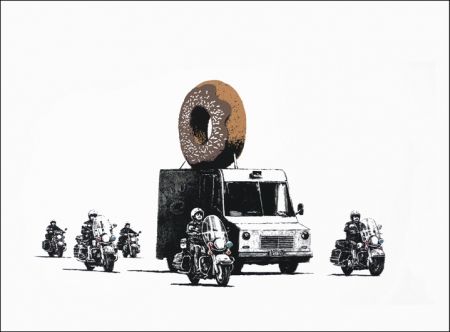 Screenprint Banksy - Donuts (Chocolate) 
