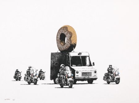 Screenprint Banksy - Donuts (Chocolate)