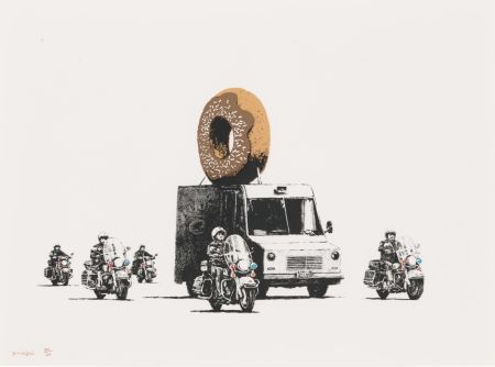 Screenprint Banksy - Donuts (Chocolate)