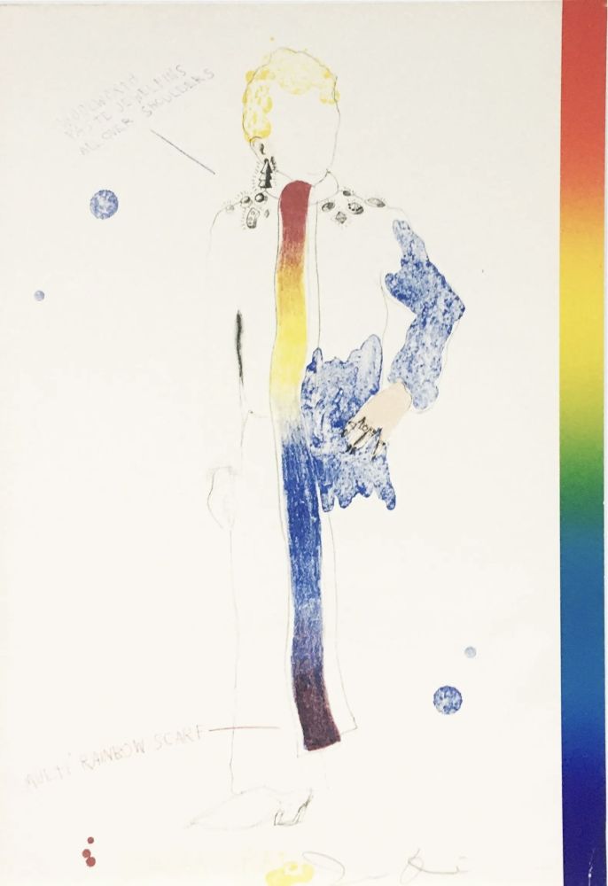 Lithograph Dine - Dorian Gray in Multi Rainbow Scarf