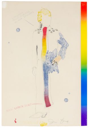 Lithograph Dine - Dorian Gray with Rainbow Scarf