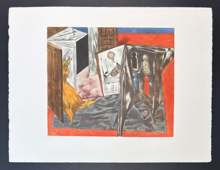 Etching Tanning - Dorothea Tanning (1910-2012) - Lettre d'Amour - Coloured lithograph on Arches paper - 1969