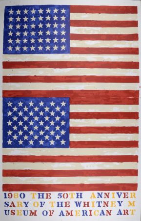 Lithograph Johns - Double Flags, The 50th Anniversary of the Whitney Museum of American Art, 1979-1980
