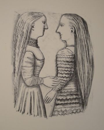 Lithograph Campigli - Due Donne di Profilo