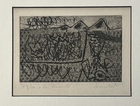 Engraving Corneille - Eau-forte encadrée Les termites 1953 Numéro 3/20