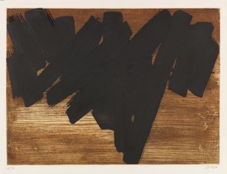 Etching And Aquatint Soulages - Eau-forte V 