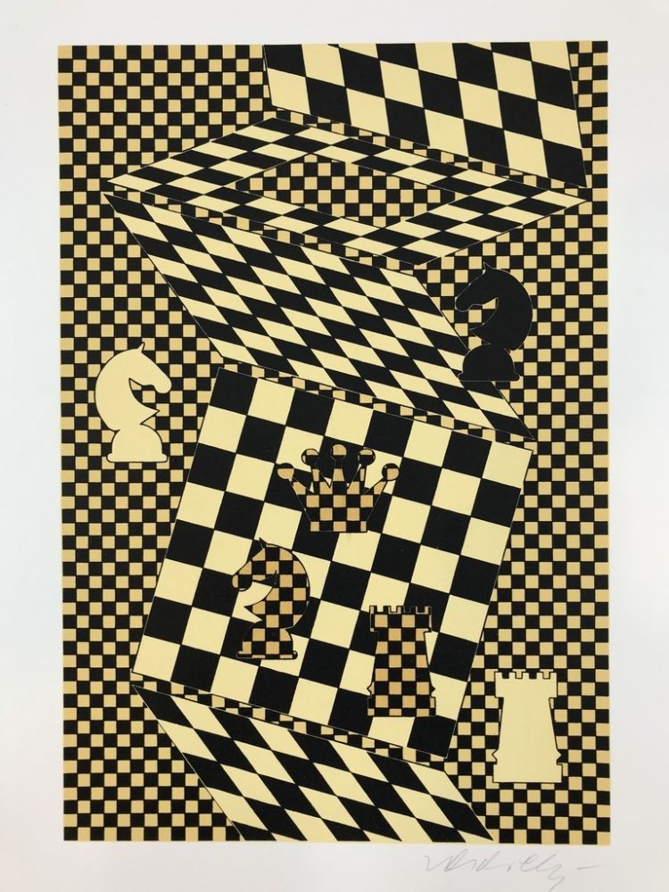 Lithograph Vasarely - ECHIQUIER