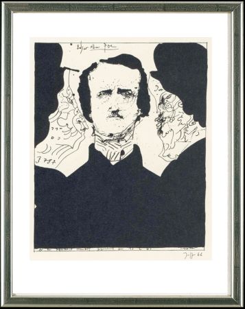 Lithograph Janssen - Edgar Allen Poe, 13.2.1966