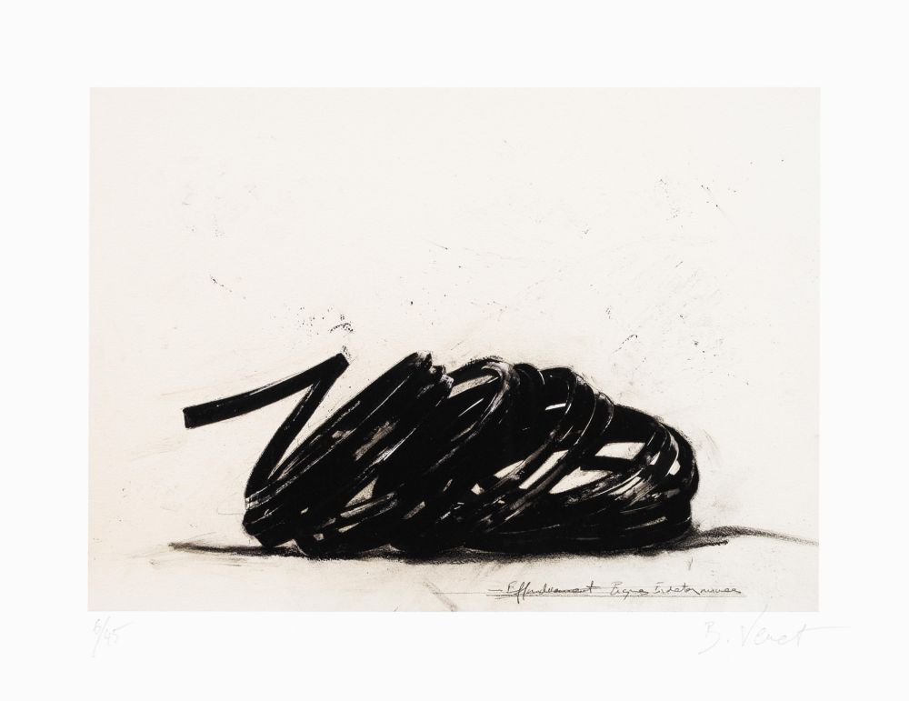 Lithograph Venet - Effondrement lignes indéterminées