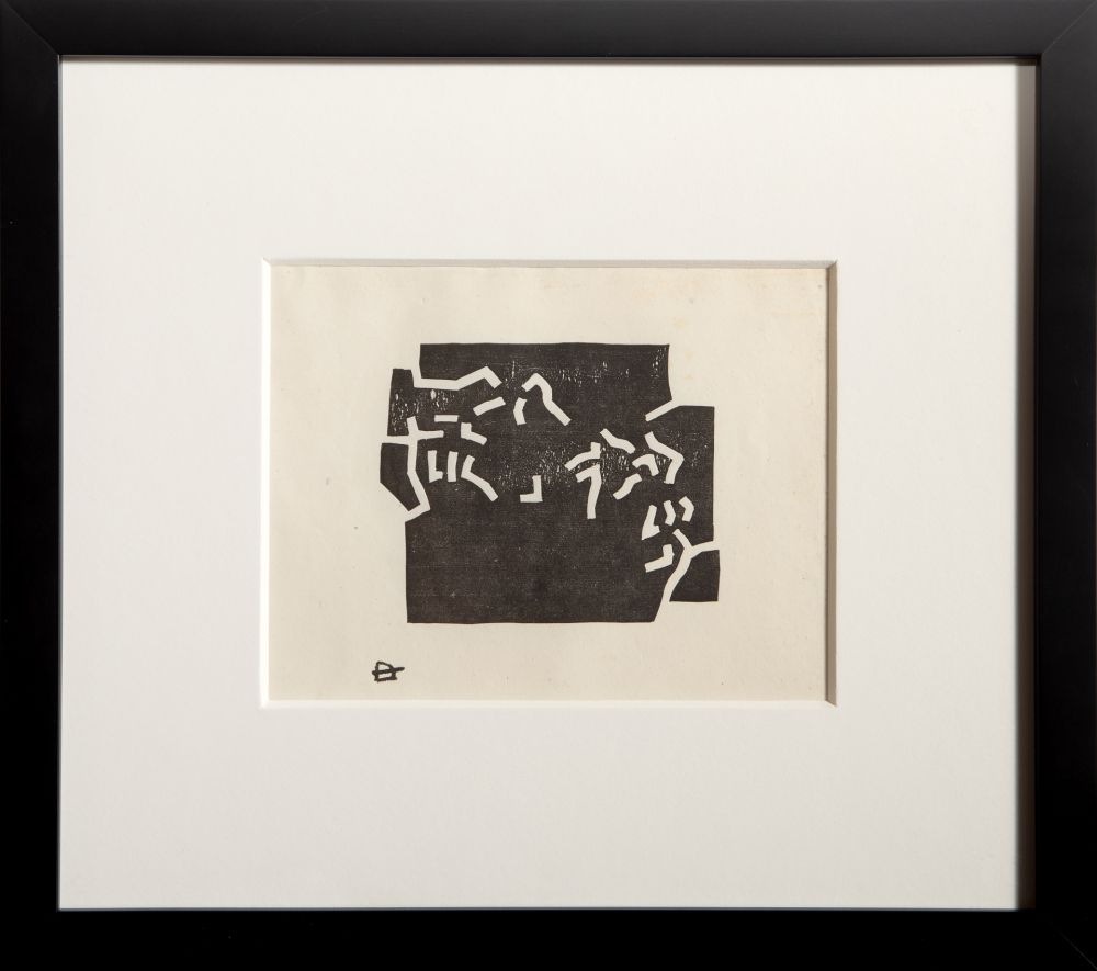 Woodcut Chillida - Egokarri (Greeting Card for 1969)