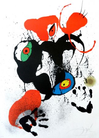Lithograph Miró - El fogainer
