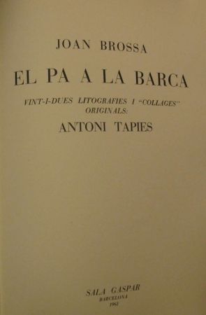 Illustrated Book Tàpies - El Pa à la Barca