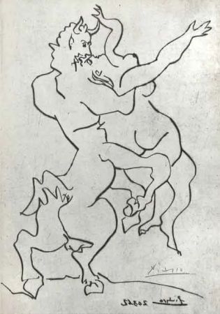 Drypoint Picasso - El Rapto de Jezabel por Quirón el Centauro II
