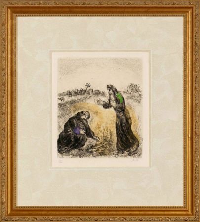 Engraving Chagall - Elijah and the Widow of Sarepta