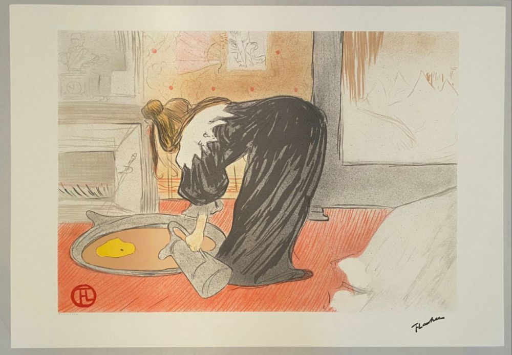 Lithograph Toulouse-Lautrec - Elles, femme au tub