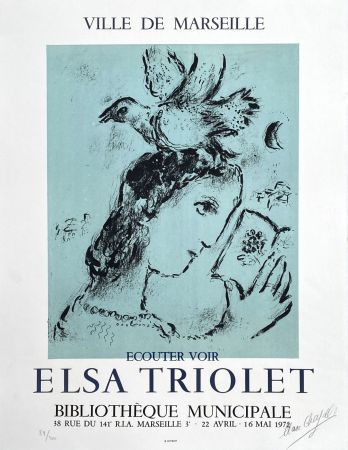 Lithograph Chagall - Elsa Triolet 