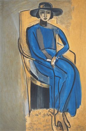 Lithograph Matisse - Elégante en robe bleu (Madame Greta Prozor)