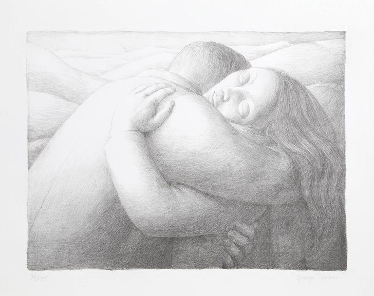 Lithograph Tooker - Embrace