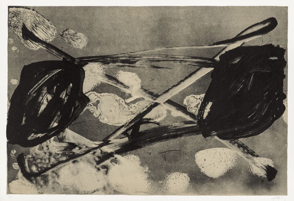 Lithograph Tàpies - Empreinte barrée 