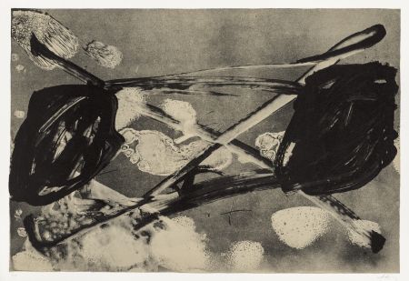Lithograph Tàpies - Empreinte barrée 
