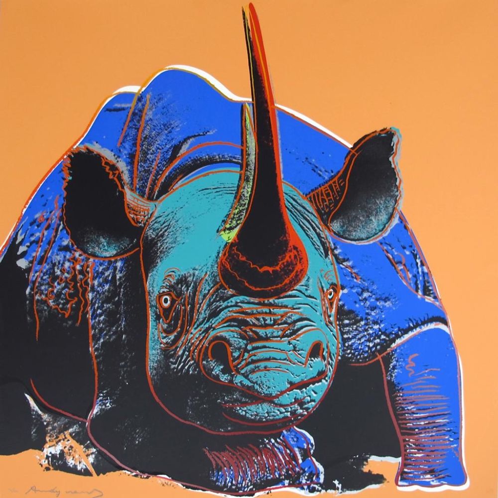 Screenprint Warhol - Endangered Species: Black Rhino II.301
