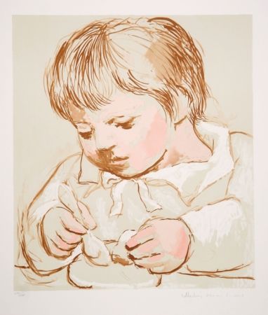 Lithograph Picasso - Enfant Deieunant