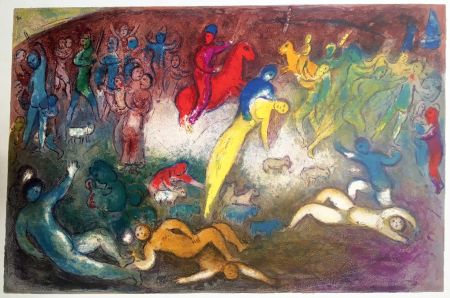 Lithograph Chagall - ENLÈVEMENT DE CHLOÉ (Daphnis et Chloé - 1961)