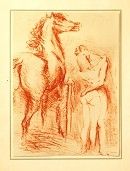 Lithograph Vertes - Equestrian Love