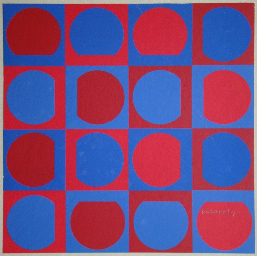 Screenprint Vasarely - Eridan Rouge