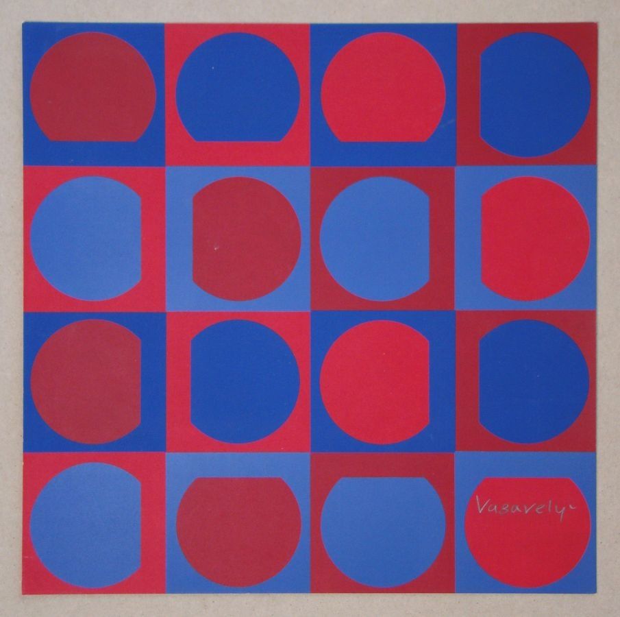 Screenprint Vasarely - Eridan Rouge