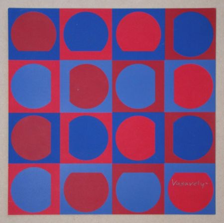 Screenprint Vasarely - Eridan Rouge