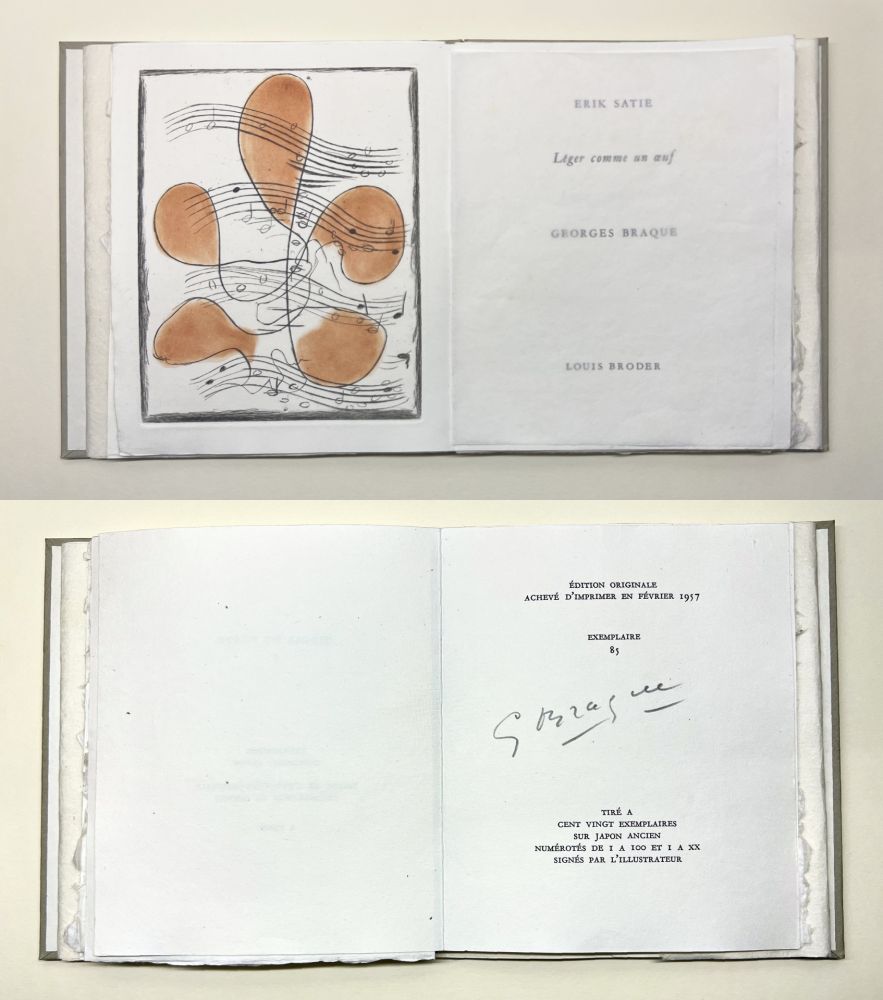 Illustrated Book Braque - Erik satie : LÉGER COMME UN ŒUF. Une gravure originale en couleurs (1957)