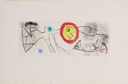Etching And Aquatint Miró - Erik Satie: Poèmes et Chansons' III - Le Chien