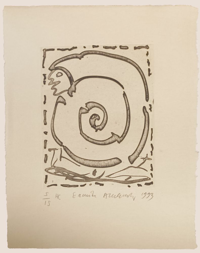 Engraving Alechinsky - '' Ermite ''