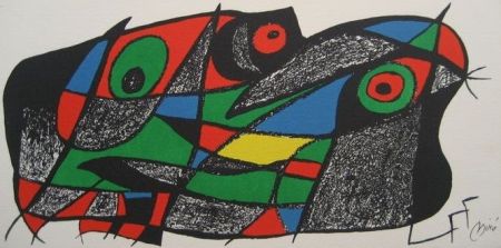 Lithograph Miró - Escultor : Suecia