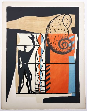 Lithograph Le Corbusier - ESPRIT. (Le Poème de l'angle droit, 1955). Planche 6. (B2)