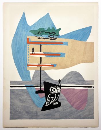 Lithograph Le Corbusier - ESPRIT. (Le Poème de l'angle droit, 1955). Planche 7 (B3)