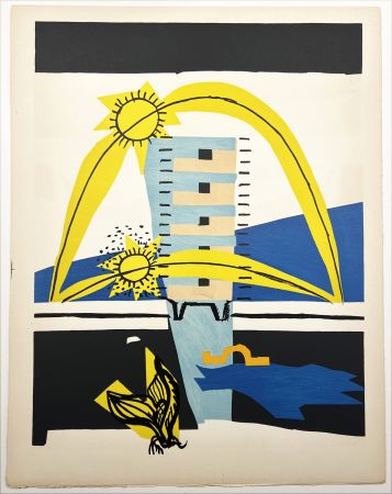 Lithograph Le Corbusier - ESPRIT. (Le Poème de l'angle droit, 1955). Planche 8. (B4)