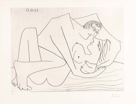 Etching Picasso - Etreinte