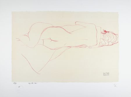 Lithograph Klimt - Etude pour le serpent d'eau / Study for Water Snakes | Deux femmes enlacées / Two women embracing, 1905