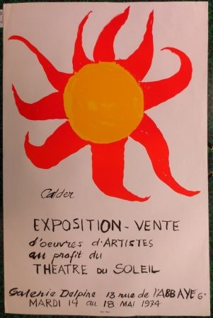 Lithograph Calder - Expo 74 - Galerie Delpire  au profit du théâtre du soleil