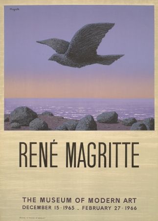 Lithograph Magritte - Exposition au MOMA