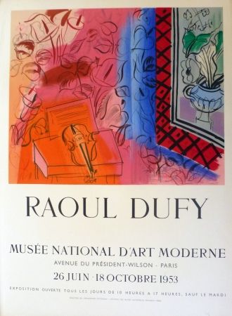 Lithograph Dufy - Exposition au musée national d'art moderne,Paris 1953
