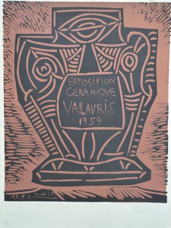 Linocut Picasso - Exposition Céramique Vallauris - B1286