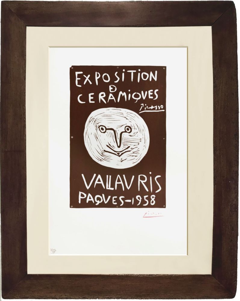 Linocut Picasso - Exposition de Céramiques - Vallauris Paques