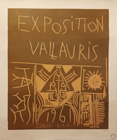 Linocut Picasso - Exposition Vallauris - 1961