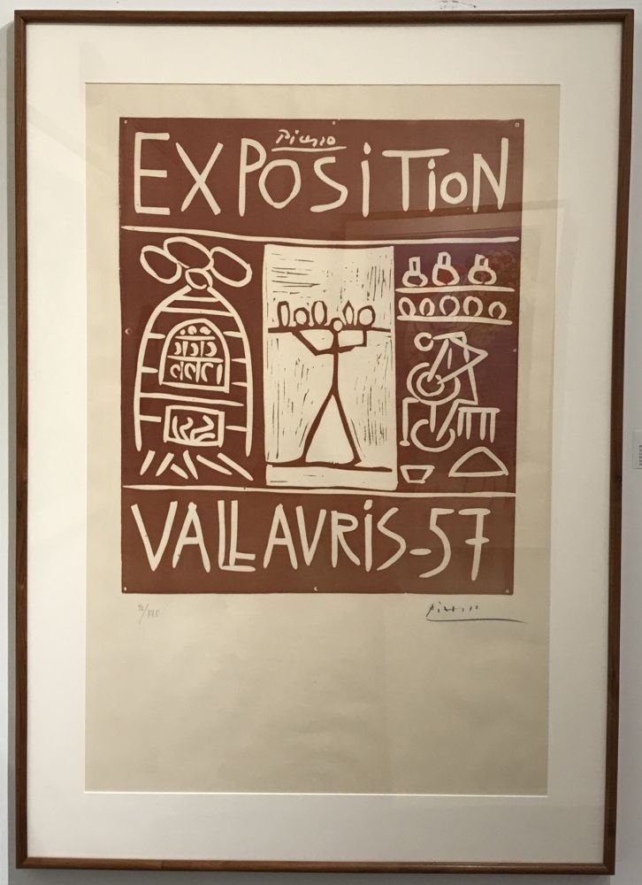 Linocut Picasso - Exposition Vallauris 1957 (B.1277)