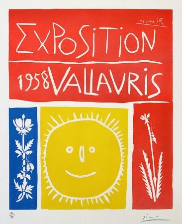 Linocut Picasso - Exposition Vallauris, 1958